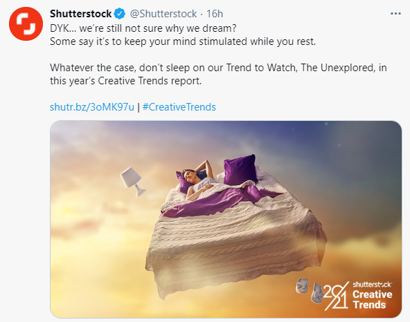 Shutterstock Twitter example